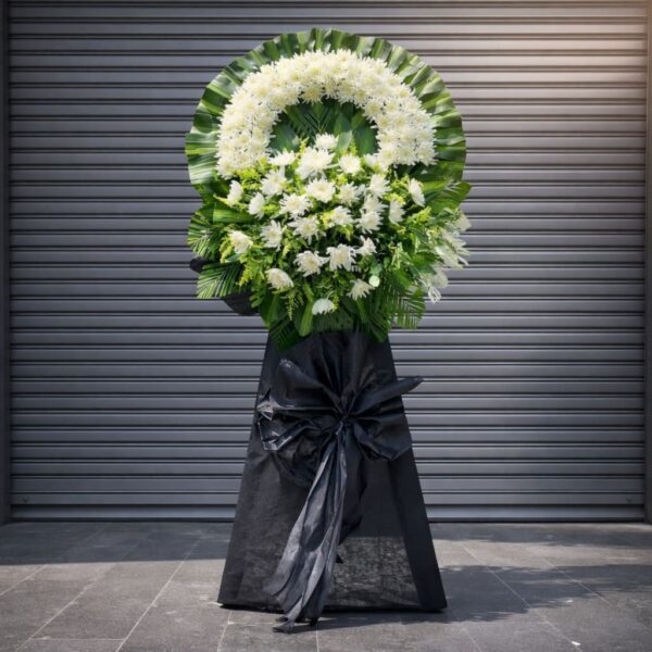 Vòng hoa chia buồn cúc trắng