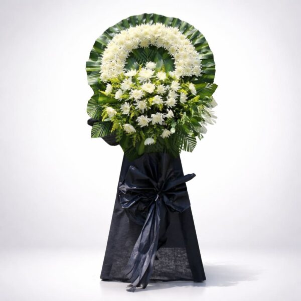 Vòng hoa tang lễ cúc trắng trang nhã